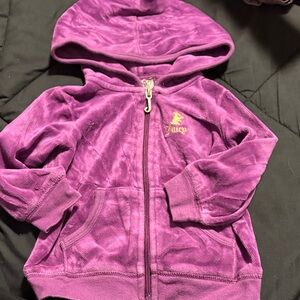 Juicy Couture Kids Velour Hoodie in Rich Purple size 12 months